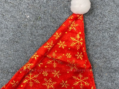 Nón Noel vải hoạ tiết bắt sáng ĐK 28cm NON-X-07